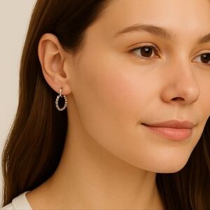 Marlyn Schiff Silver Textured Hoop Earrings NWT